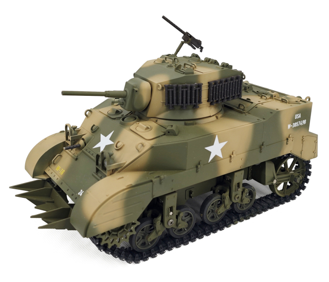 Racent M5A1 Stuart RC Stridsvagn 1/16 Gul