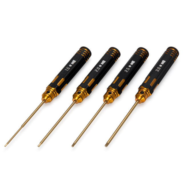M-Drive PRO TiN Insexnyckel Rak Set - 1.5, 2, 2.5 & 3mm
