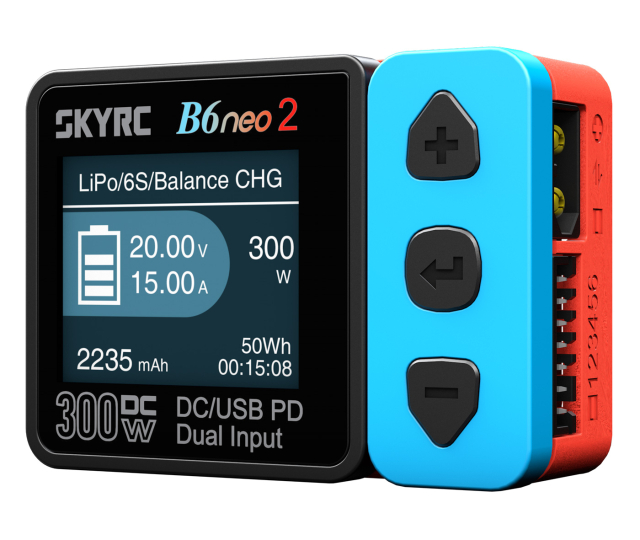 SkyRC B6neo 2 DC Laddare 15A/300W Röd/Blå