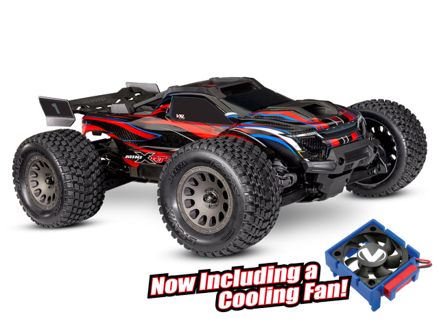 Traxxas Mini XRT RTR TQi VXL-3s Röd - USB-C Laddare / 2s LiPo