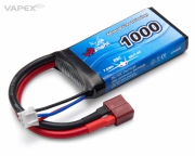 Li-Po Batteri 2S 7,4V 1000mAh 25C T-Kontakt