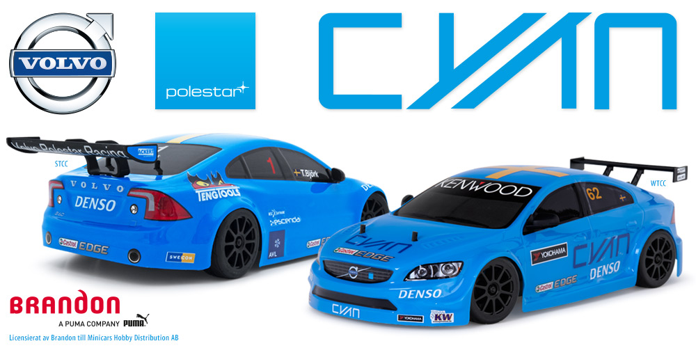 Radiostyrd Elbil 1/10 Volvo S60 Polestar Cyan Racing