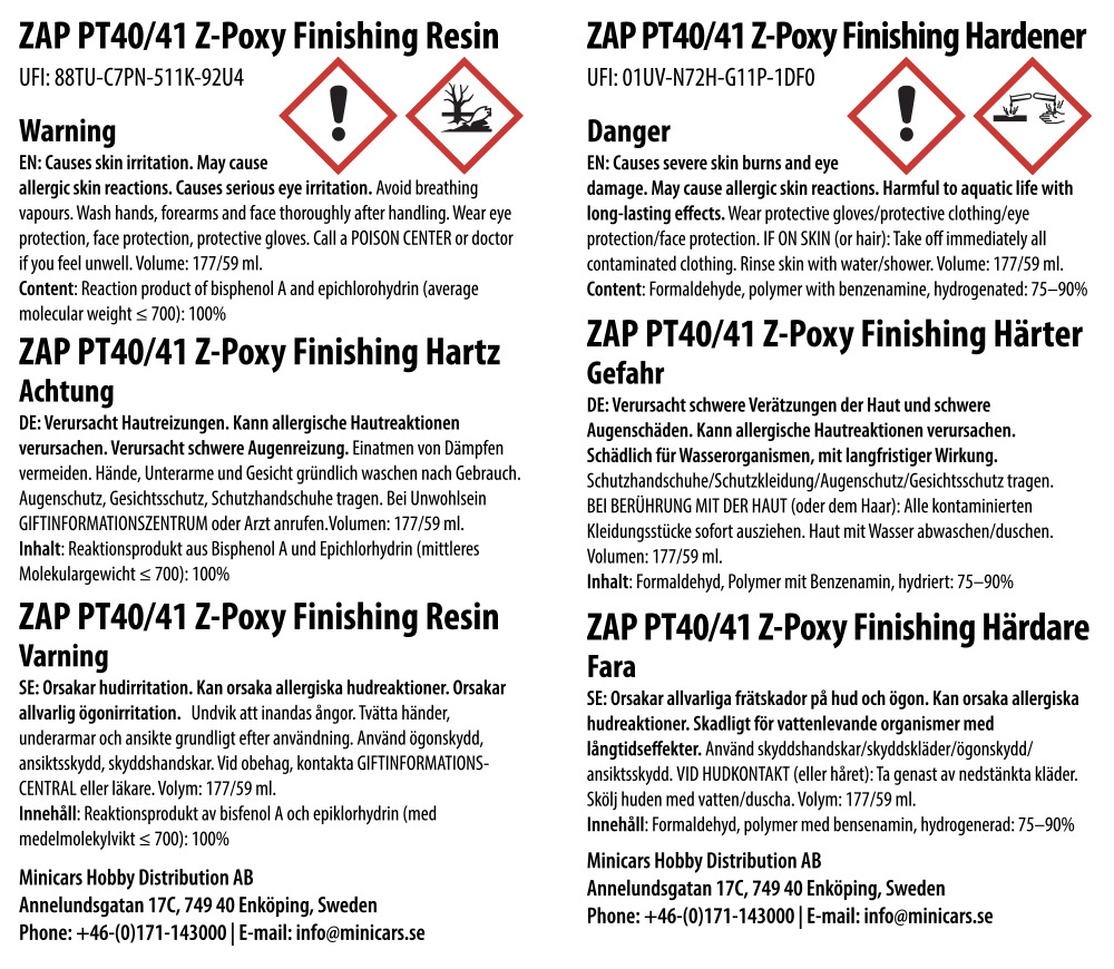 PT-40 Z-Poxy Finishing Resin 354ml