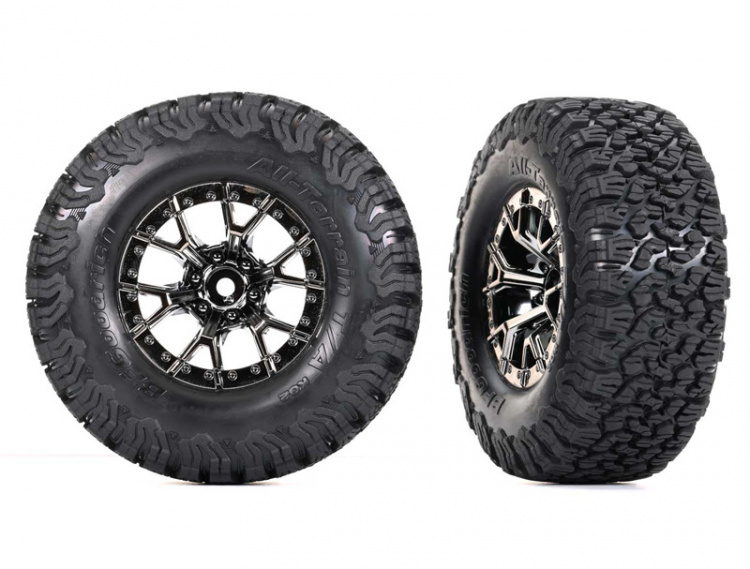 Traxxas Däck & Fälg BFGoodrich All-Terrain T/A Svartkrom 2.2/3.0'' 2WD Fram/4WD (2)