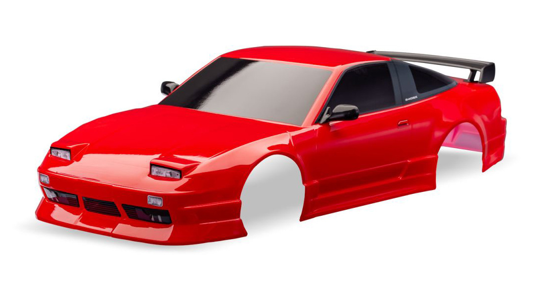 Traxxas Kaross Nissan 240SX Clipless Komplett Röd