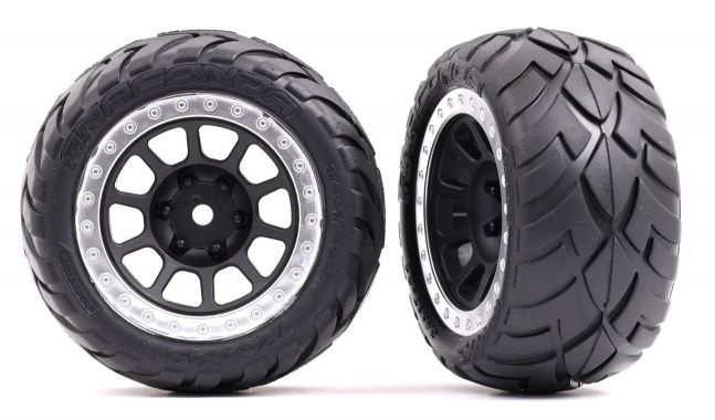 Traxxas Däck & Fälg Anaconda / Grå Kromad Ring  2.2