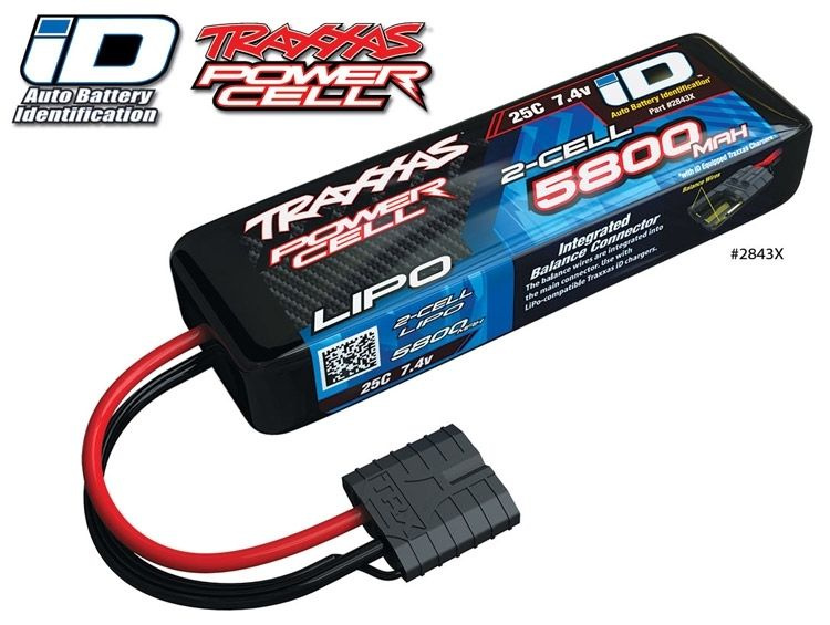 Traxxas Li-Po Batteri 2S 7,4V 5800mAh 25C iD-kontakt
