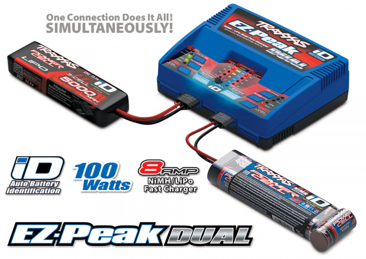 Traxxas EZ-Peak Dual 8A NiMH/LiPo 2-3S Laddare Auto iD