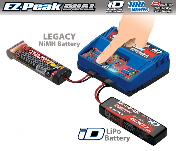 Traxxas EZ-Peak Dual 8A NiMH/LiPo 2-3S Laddare Auto iD