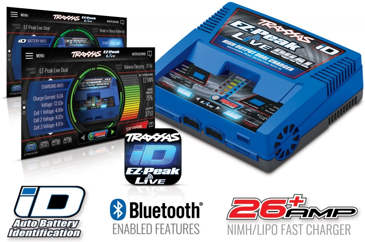 Traxxas EZ-Peak Live Dual 26A NiMH/LiPo 2-4S Laddare med Auto iD