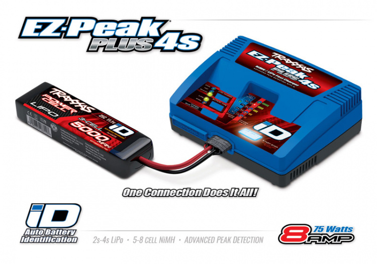 Traxxas EZ-Peak Plus 4S 8A NiMH/LiPo Laddare Auto iD