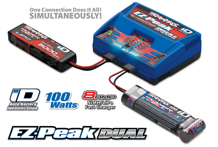 Traxxas Laddare EZ-Peak Dual 8A och 2 x 3S 5000mAh Batteri Combo