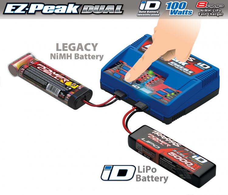 Traxxas Laddare EZ-Peak Dual 8A och 2 x 3S 5000mAh Batteri Combo