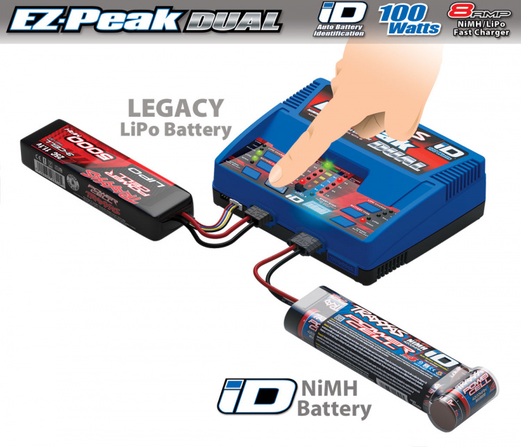 Traxxas Laddare EZ-Peak Dual 8A och 2 x 3S 5000mAh Batteri Combo