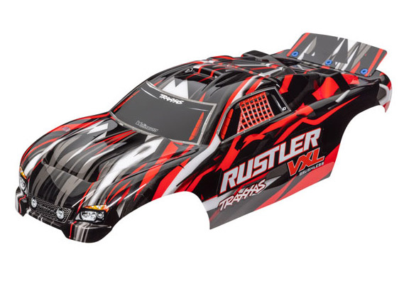 Traxxas Kaross Rustler VXL 2WD Röd Målad