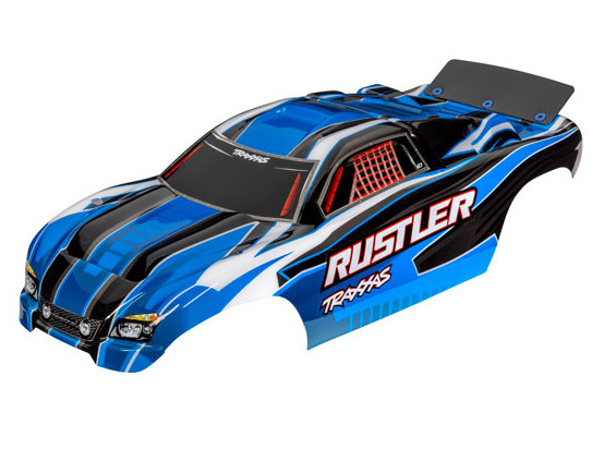 Traxxas Kaross Rustler 2WD Blå Målad