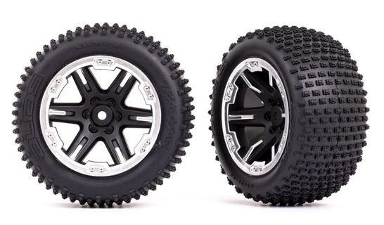 Traxxas Däck & Fälg Alias / RXT Svart med Kromad Ring 2.8