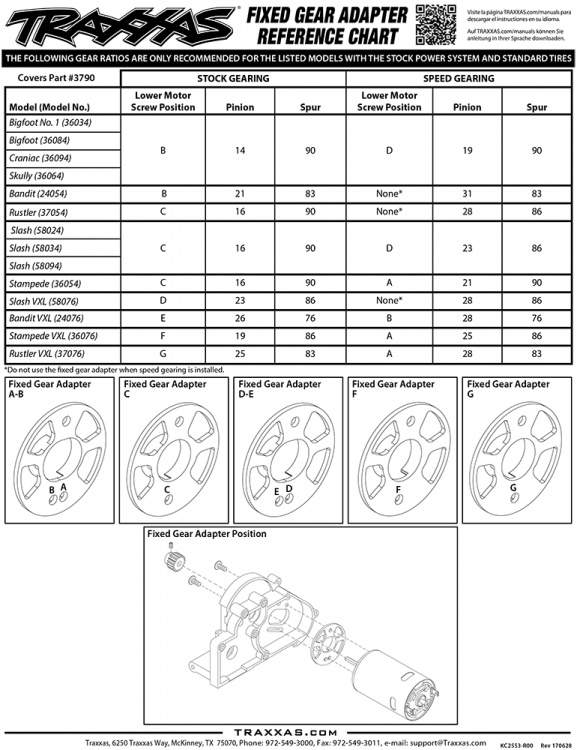 Traxxas Drevspelsadapter Set