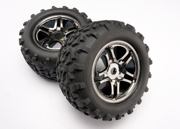 Traxxas Däck & Fälg Maxx/SS Svart Krom (17mm) 3.8'' TSM (2)