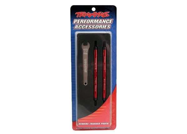 Traxxas Turnbuckle Styrstag 112mm Komplett Aluminium Röd (2)