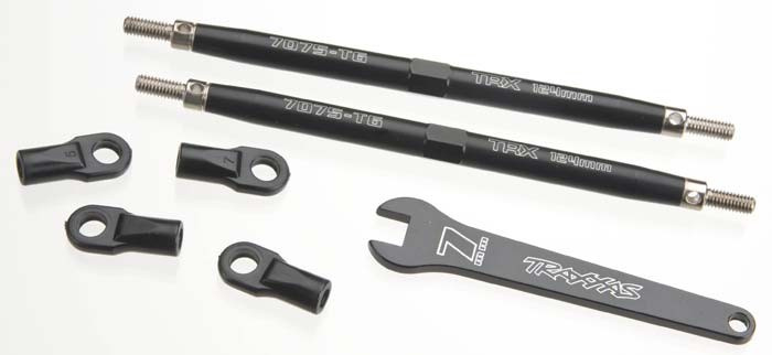 Traxxas Turnbuckle Toe-In Bak 124mm Komplett Aluminium Svart (2)