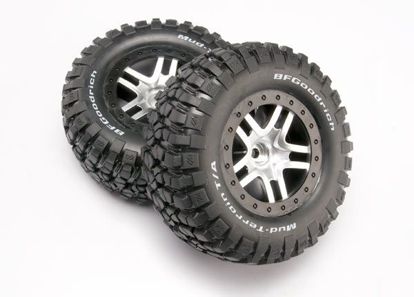 Traxxas Däck & Fälg BFGoodrich/S-Spoke Matt Krom 2WD Fram (2)