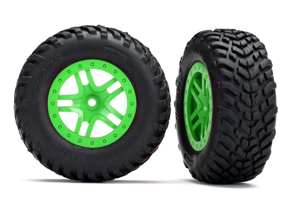 Traxxas Däck & Fälg SCT S-Spoke Grön 4WD/2WD Bak TSM (2)