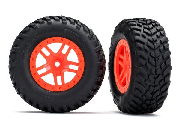 Traxxas Däck & Fälg SCT S-Spoke Orange 4WD/2WD Bak TSM (2)