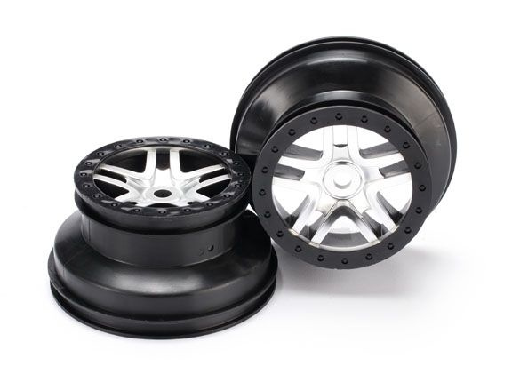 Traxxas Fälg Split-Spoke Krom-Svart (14mm) 2.2/3.0' (2)