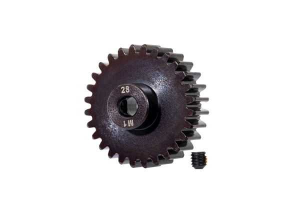 Traxxas Motordrev (Pinion) 28T 1.0M för 5mm Axel (Fräst, Härdad)