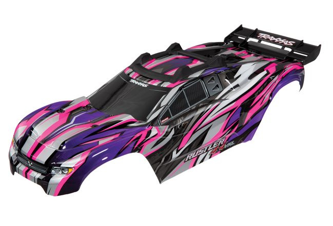 Traxxas Kaross Rustler 4x4 Rosa (med Karossfästen)