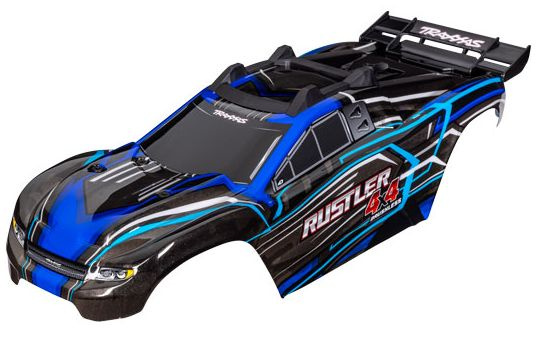 Traxxas Kaross Rustler 4x4 Blå (Clipless)