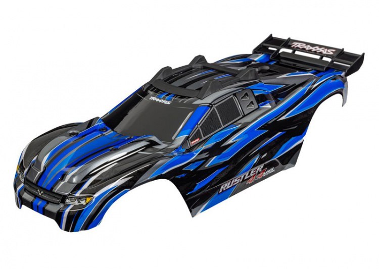 Traxxas Kaross Rustler 4x4 VXL Blå Clipless