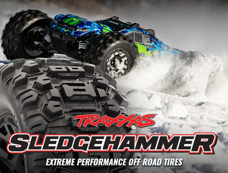 Traxxas Däck & Fälg Sledgehammer Svart 2.8