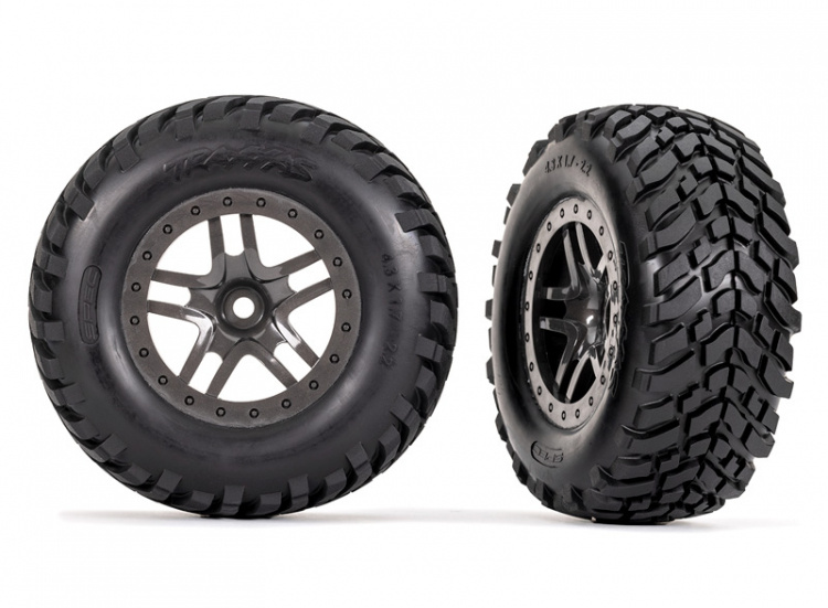 Traxxas Däck & Fälg SCT Offroad/ Split-Spoke Gray 2.8