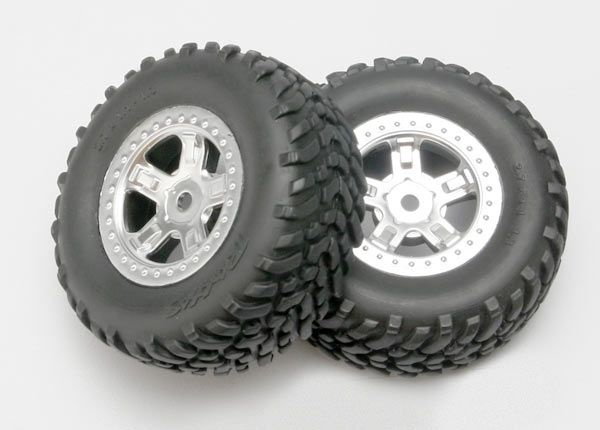 Traxxas Däck & Fälg SCT/SCT Krom 1/16 (2)