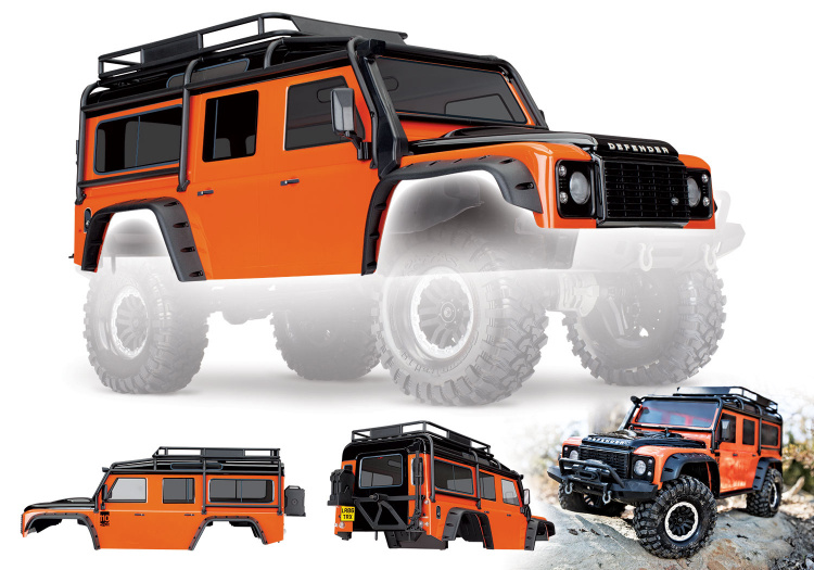 Traxxas Kaross Land Rover Defender Orange Komplett