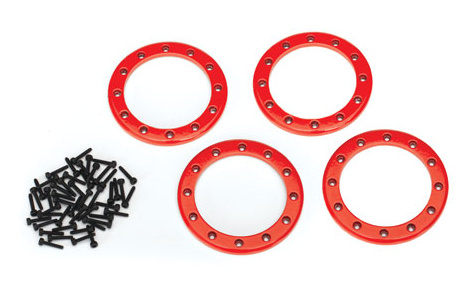 Traxxas Beadlock Ringar 2.2' Alu Röd (4 st)