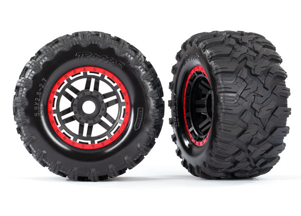 Traxxas Däck & Fälg Maxx/Svart/Röd (17mm) 2,8