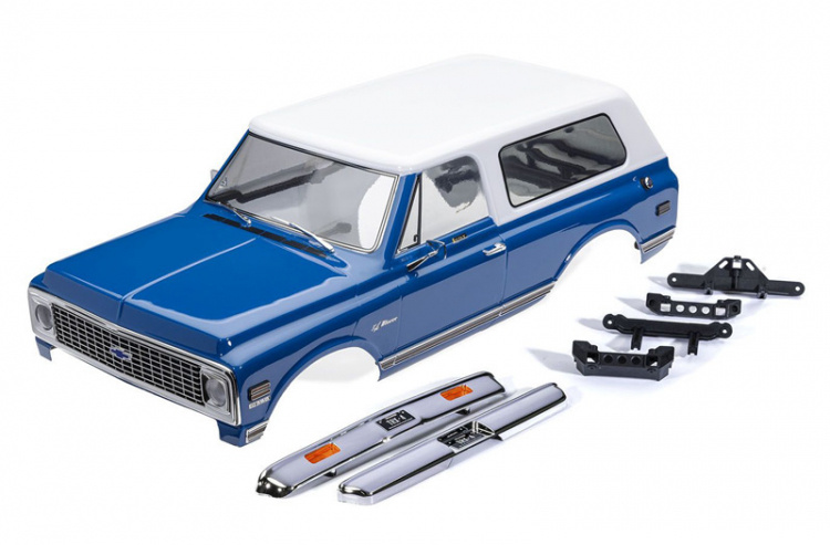 Traxxas Kaross Chevy Blazer '72 Blå/Vit Clipless Komplett