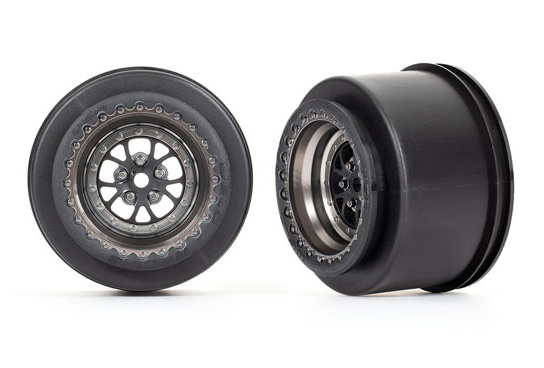 Traxxas Fälg Bak Matt Svart Krom Drag Slash (2)