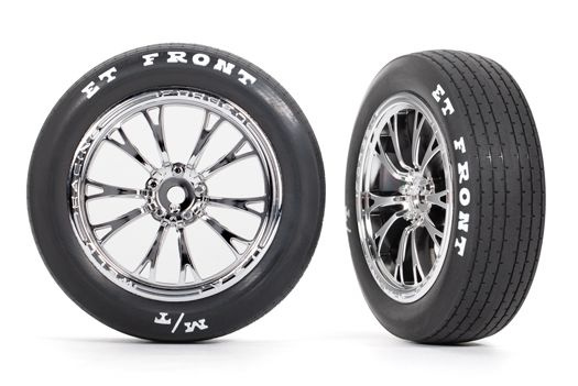 Traxxas Däck & Fälg Fram Krom Drag Slash (2)