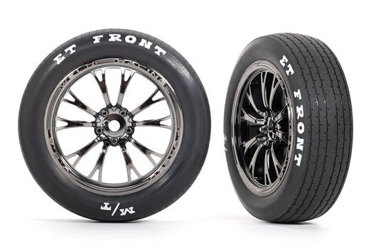 Traxxas Däck & Fälg Fram Svart Krom Drag Slash (2)