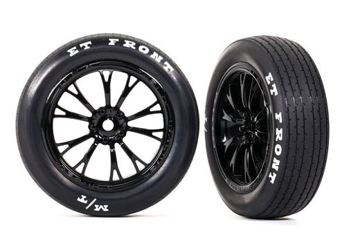 Traxxas Däck & Fälg Fram Svart Drag Slash (2)