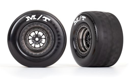 Traxxas Däck & Fälg Bak Matt Svart Krom (2)  Drag Slash