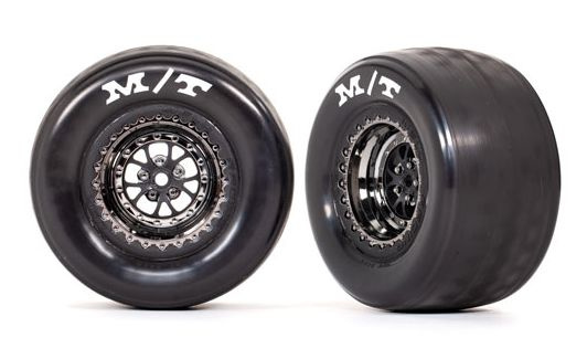 Traxxas Däck & Fälg Bak Svart Krom (2)  Drag Slash