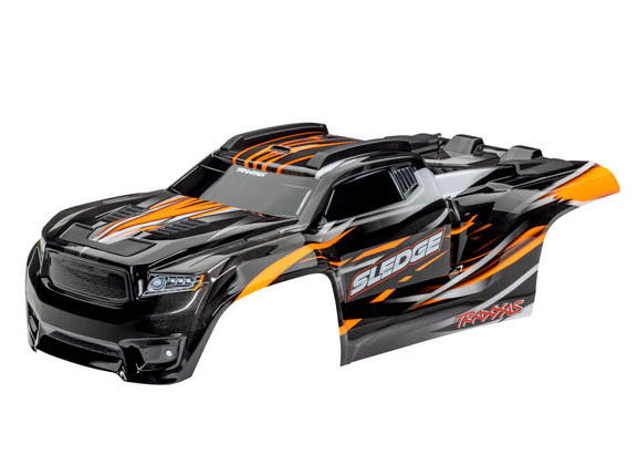 Traxxas Kaross Sledge Orange Komplett med Fästen