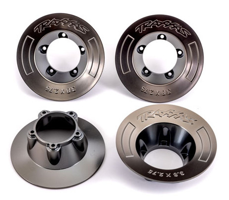 Traxxas Navkapslar Matt Svart Krom (för Hjul #9572) (4)