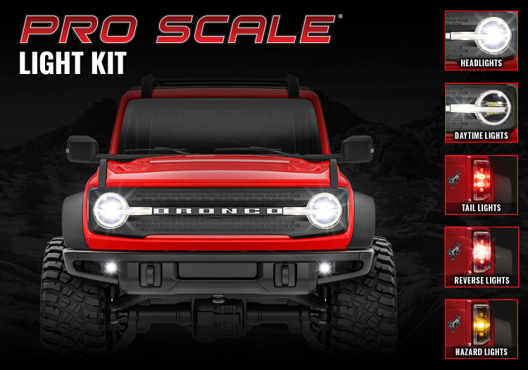 Traxxas LED Ljus Fram- & Bak Set Komplett TRX-4M Bronco