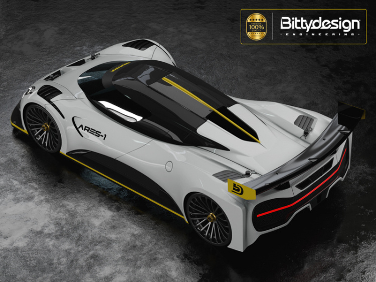 Bittydesign Kaross ARES-1 (Omålad) 1/10 GT 190mm
